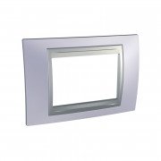 Рамка 3-модульная Schneider Electric Unica Top голубой берилл/алюминий MGU66.103.098