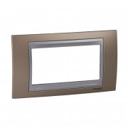 Рамка 4-модульна Schneider Electric Unica Top онікс мідний/алюміній MGU66.104.096
