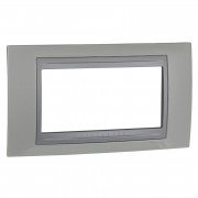 Рамка 4-модульна Schneider Electric Unica Top білий/алюміній MGU66.104.092