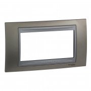 Рамка 4-модульная Schneider Electric Unica Top никель матовый/алюминий MGU66.104.039