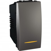 Выключатель проходной Schneider Electric Unica 1-клавишный 16А схема 6 с индикацией графит MGU3.163.12S