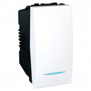 Вимикач прохідний Schneider Electric Unica 1-клавішний 16А схема 6 з підсвічуванням білий MGU3.163.18N