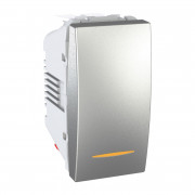 Вимикач Schneider Electric Unica 1-клавішний схема 6 з індикацією алюміній MGU3.103.30S