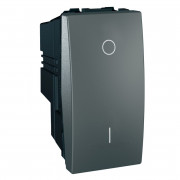 Вимикач Schneider Electric Unica 1-клавішний 16А 2 полюси схема 2 графіт MGU3.162.12