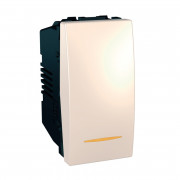 Вимикач Schneider Electric Unica 1-клавішний 16А схема 1 з індикацією слонова кістка MGU3.161.25S