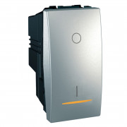 Вимикач Schneider Electric Unica 16А 2 полюси схема 2 з індикацією алюміній MGU3.162.30S