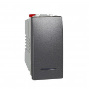 Вимикач Schneider Electric Unica кнопковий 10А з підсвічуванням графіт MGU3.106.12N