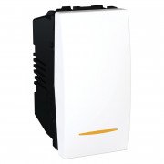 Вимикач прохідний Schneider Electric Unica 1-клавішний 16А схема 6 з індикацією білий MGU3.163.18S