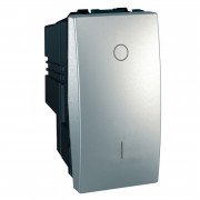 Выключатель Schneider Electric Unica 1-клавишный 16А 2 полюса схема 2 алюминий MGU3.162.30