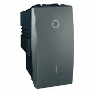 Вимикач Schneider Electric Unica 1-клавішний 16А 2 полюси схема 2 графіт MGU3.162.12