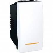 Выключатель Schneider Electric Unica 1-клавишный 16А схема 1 с индикацией белый MGU3.161.18S