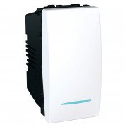 Выключатель Schneider Electric Unica 1-клавишный 16А схема 1 с подсветкой белый MGU3.161.18N