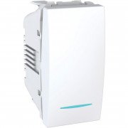 Выключатель Schneider Electric Unica кнопочный 10А с подсветкой белый MGU3.106.18N