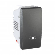 Вимикач Schneider Electric Unica кнопковий 10А із символом Світло графіт MGU3.106.12L