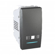 Кнопка дзвінка Schneider Electric Unica 10А з підсвічуванням та символом Дзвінок графіт MGU3.106.12CN