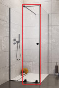 Стул душових дверей Radaway Furo Black KDJ RH 49.2х200 см розсувна ліва чорний/прозоре скло 10104492-54-01LU
