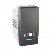 Кнопка дзвінка Schneider Electric Unica 10А з підсвічуванням та символом Дзвінок графіт MGU3.106.12CN