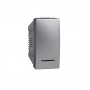 Выключатель перекрестный Schneider Electric Unica 10А схема 7 с подсветкой алюминий MGU3.105.30N