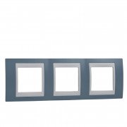 Рамка 3-постовая Schneider Electric Unica Plus синий/белый MGU6.006.873