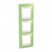 Рамка 3-постовая Schneider Electric Unica Plus вертикальная зеленое яблоко/слоновая кость MGU6.006V.563