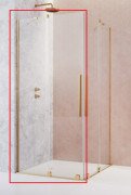 Душові двері з пристінком (ліва частина кабіни) Radaway Furo Gold KDD 90х200 см розсувна золото/прозоре скло 10105090-09-01L