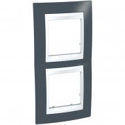 Рамка 2-постова Schneider Electric Unica Plus вертикальна сіро-зелений/білий MGU6.004V.877