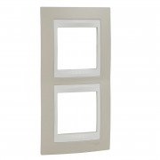 Рамка 2-постова Schneider Electric Unica Plus вертикальна пісочна/слонова кістка MGU6.004V.567