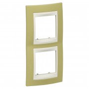 Рамка 2-постовая Schneider Electric Unica Plus вертикальная зеленое яблоко/слоновая кость MGU6.004V.563