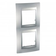 Рамка 2-постовая Schneider Electric Unica Top вертикальная алюминий MGU6.004V.30