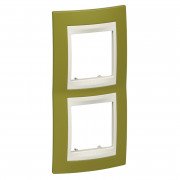 Рамка 2-постовая Schneider Electric Unica Plus вертикальная фисташковый/слоновая кость MGU6.004V.566