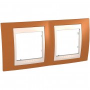Рамка 2-постова Schneider Electric Unica Plus помаранчевий/слонова кістка MGU6.004.569