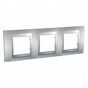 Рамка 3-постовая Schneider Electric Unica Top алюминий MGU6.006.30
