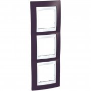 Рамка 3-постова Schneider Electric Unica Plus вертикальна гранат/білий MGU6.006V.872