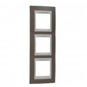 Рамка 3-постовая Schneider Electric Unica Plus вертикальная коричневый/слоновая кость MGU6.006V.574