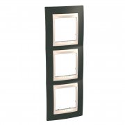 Рамка 3-постова Schneider Electric Unica Plus вертикальна какао/слонова кістка MGU6.006V.571