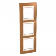 Рамка 3-постова Schneider Electric Unica Plus вертикальна оранжевий/слонова кістка MGU6.006V.569