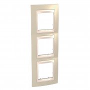 Рамка 3-постова Schneider Electric Unica Plus вертикальна пісочна/слонова кістка MGU6.006V.567