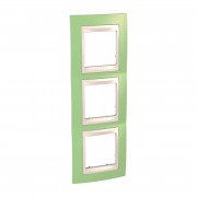 Рамка 3-постовая Schneider Electric Unica Plus вертикальная зеленое яблоко/слоновая кость MGU6.006V.563