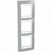 Рамка 3-постова Schneider Electric Unica Plus вертикальна туманно-сірий/білий MGU6.006V.865