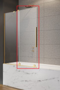 Рухлива частина шторки для ванни Radaway Furo Gold PND II 78.8х150 см ліва профіль золото прозоре скло 10109788-09-01L