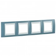 Рамка 4-постовая Schneider Electric Unica Plus синий/белый MGU6.008.873