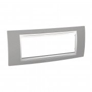 Рамка 6-модульна Schneider Electric Unica Plus туманно-сірий/білий MGU6.106.865