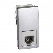 Телефонна розетка Schneider Electric Unica RJ11 4 контакти 1 модуль алюміній MGU3.490.30