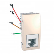 Телефонная розетка Schneider Electric Unica RJ11 4 контакта 1 модуль слоновая кость MGU3.490.25