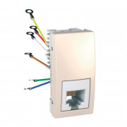Телефонная розетка Schneider Electric Unica RJ12 6 контактов 1 модуль слоновая кость MGU3.491.25