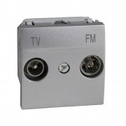 Розетка TV-FM прохідна Schneider Electric Unica алюміній MGU3.453.30