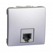 Телефонная розетка Schneider Electric Unica RJ11 4 контакта 2 модуля алюминий MGU3.492.30