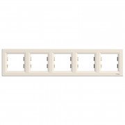 Рамка 5-постовая Schneider Electric Asfora горизонтальная пластик крем EPH5800523