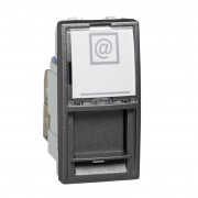 Комп'ютерна розетка Schneider Electric Unica RJ45 категорія 6 FTP 1 модуль графіт MGU3.416.12