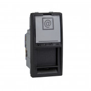 Комп'ютерна розетка Schneider Electric Unica RJ45 категорія 6 UTP 1 модуль графіт MGU3.414.12